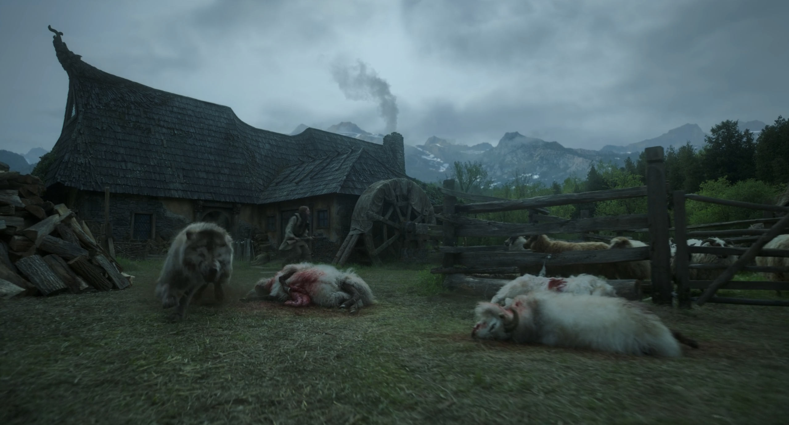 wolves from the film "Frankenstein" 2025